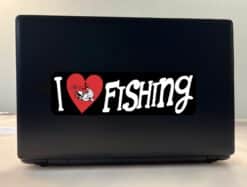10in x 3in I Love Fishing Bumper Sticker Vinyl Vehicle Sports Decal Sticker
