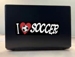 10in x 3in I Love Soccer Bumper Sticker Vinyl Vehicle Sports Decal Sticker