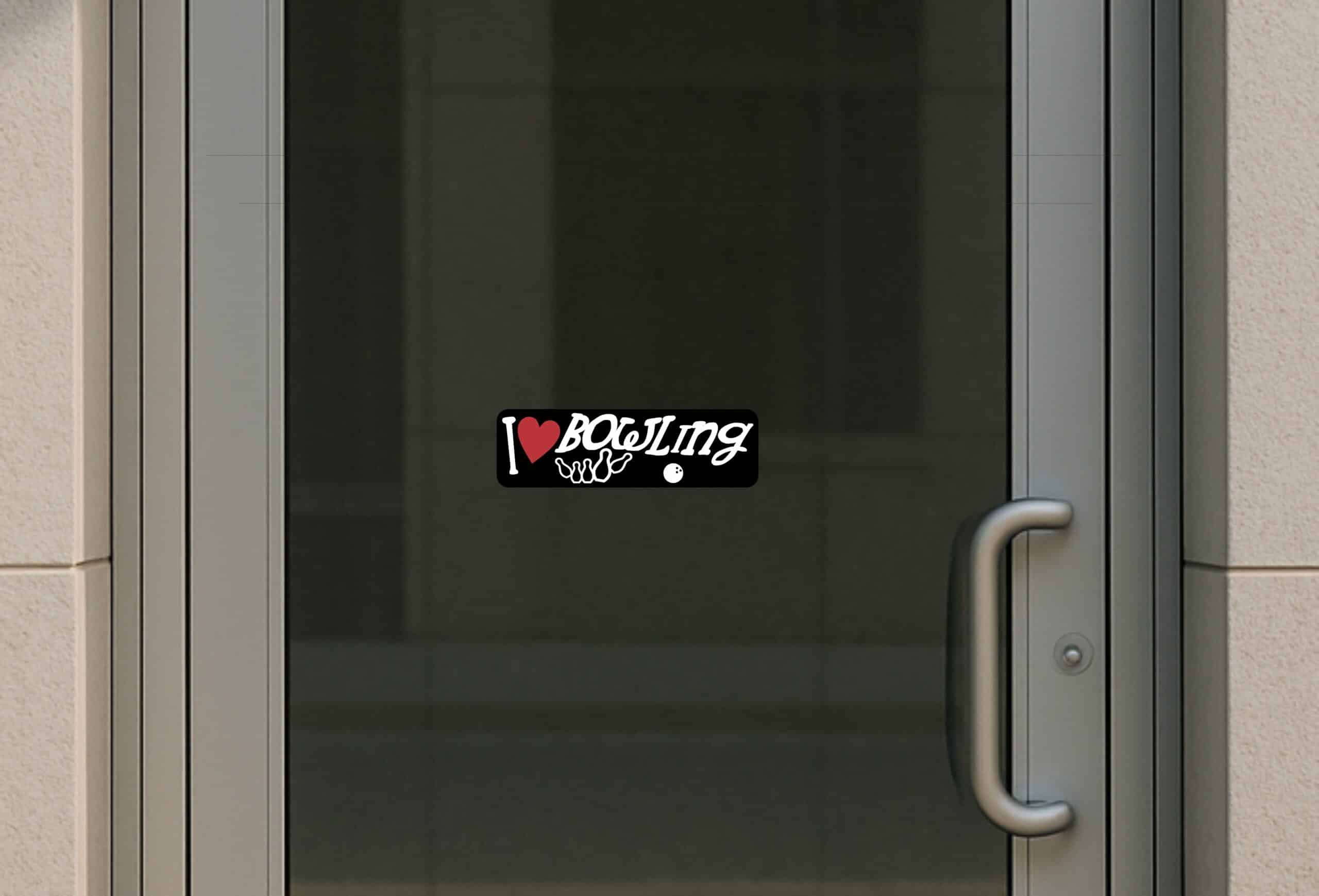 10in x 3in I Love Bowling Bumper Sticker Vinyl Vehicle Sports Decal Sticker