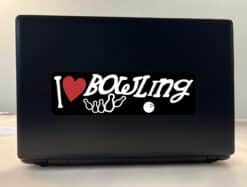 10in x 3in I Love Bowling Bumper Sticker Vinyl Vehicle Sports Decal Sticker