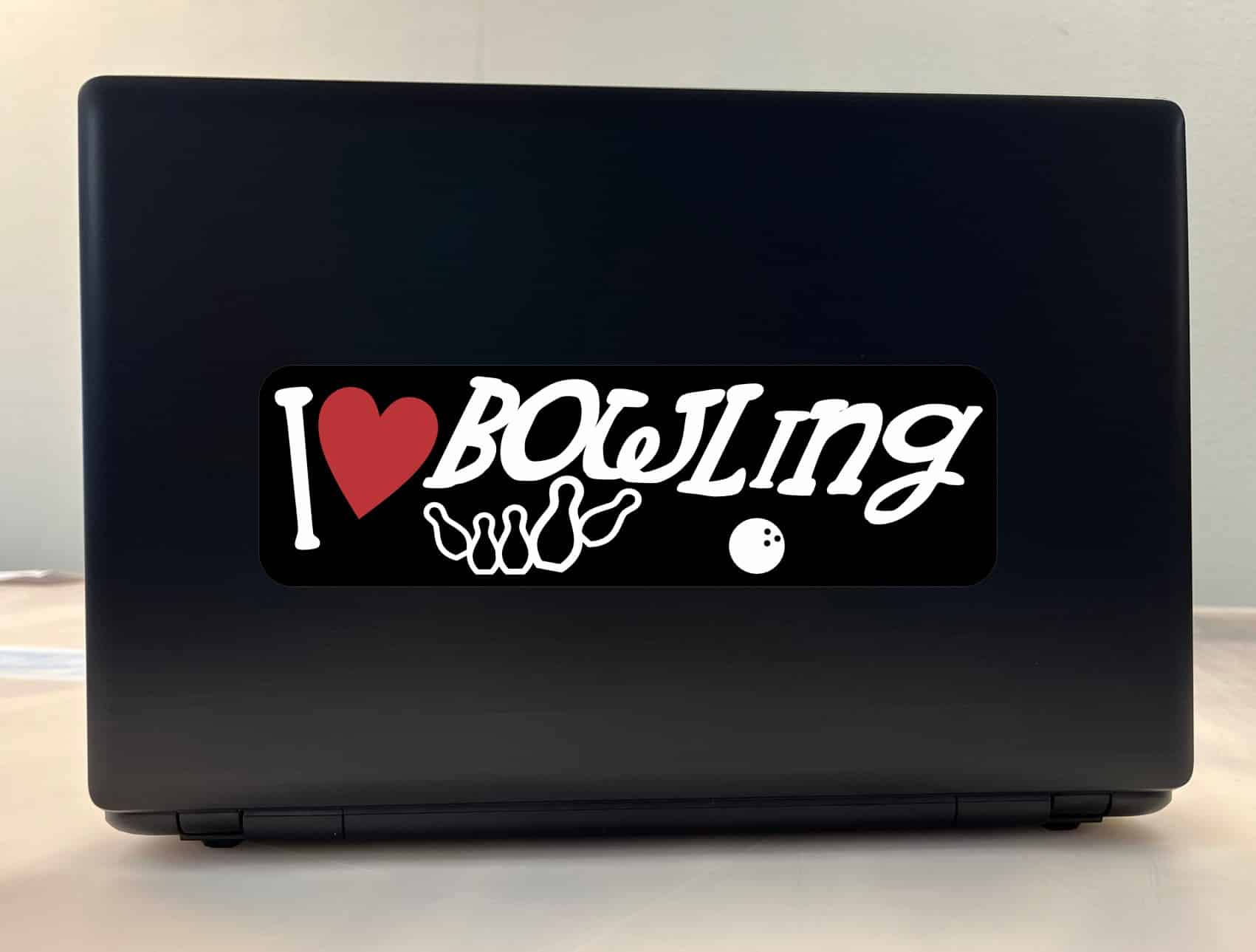 10in x 3in I Love Bowling Bumper Sticker Vinyl Vehicle Sports Decal Sticker