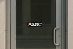 10in x 3in I Love Baseball Bumper Sticker Vinyl Vehicle Sport Decal Sticker