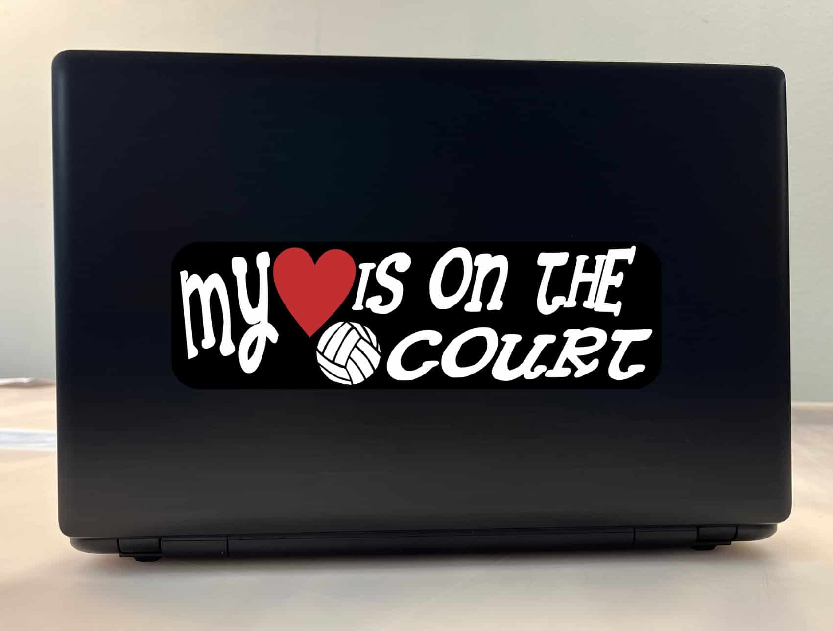 10in x 3in My Heart Is On The Court Volleyball Bumper Sticker Ca - Image 3