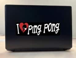10in x 3in I Love Ping Pong Bumper Sticker Vinyl Vehicle Sports