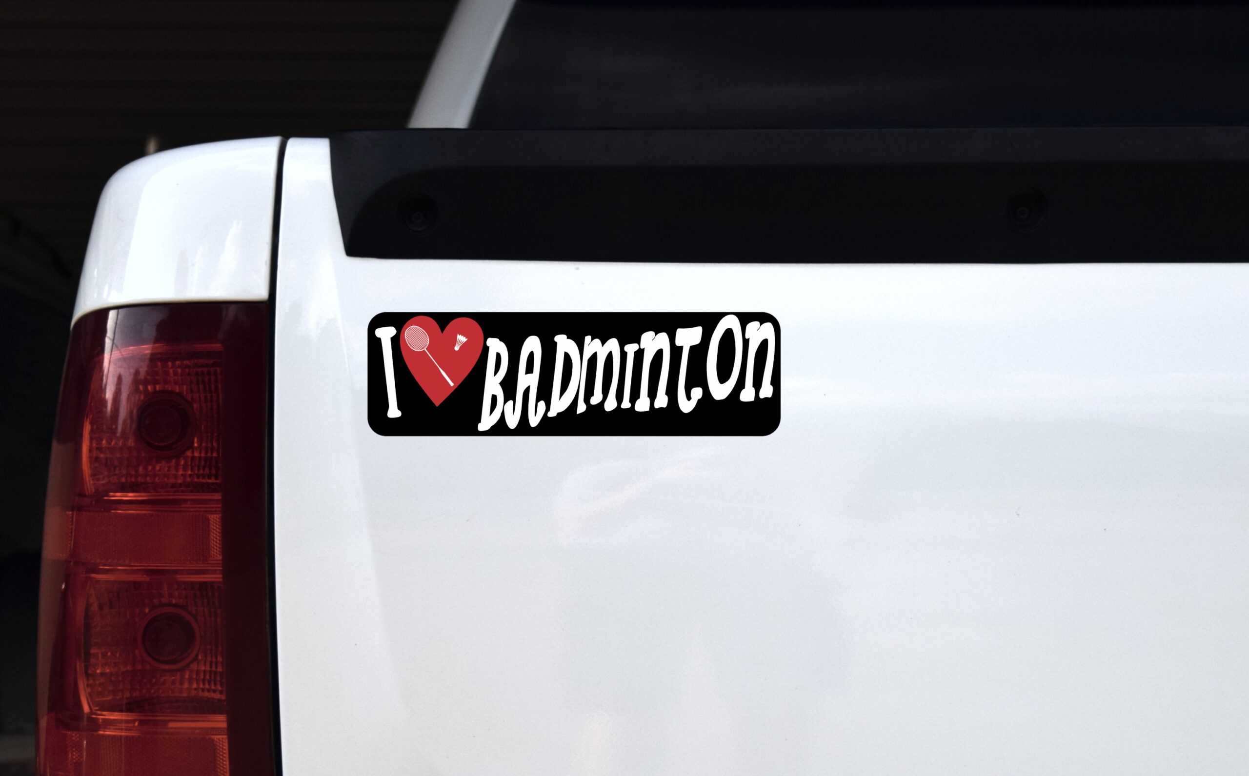 10in x 3in I Love Badminton Magnet Magnetic Vehicle Bumper Sports Magnet