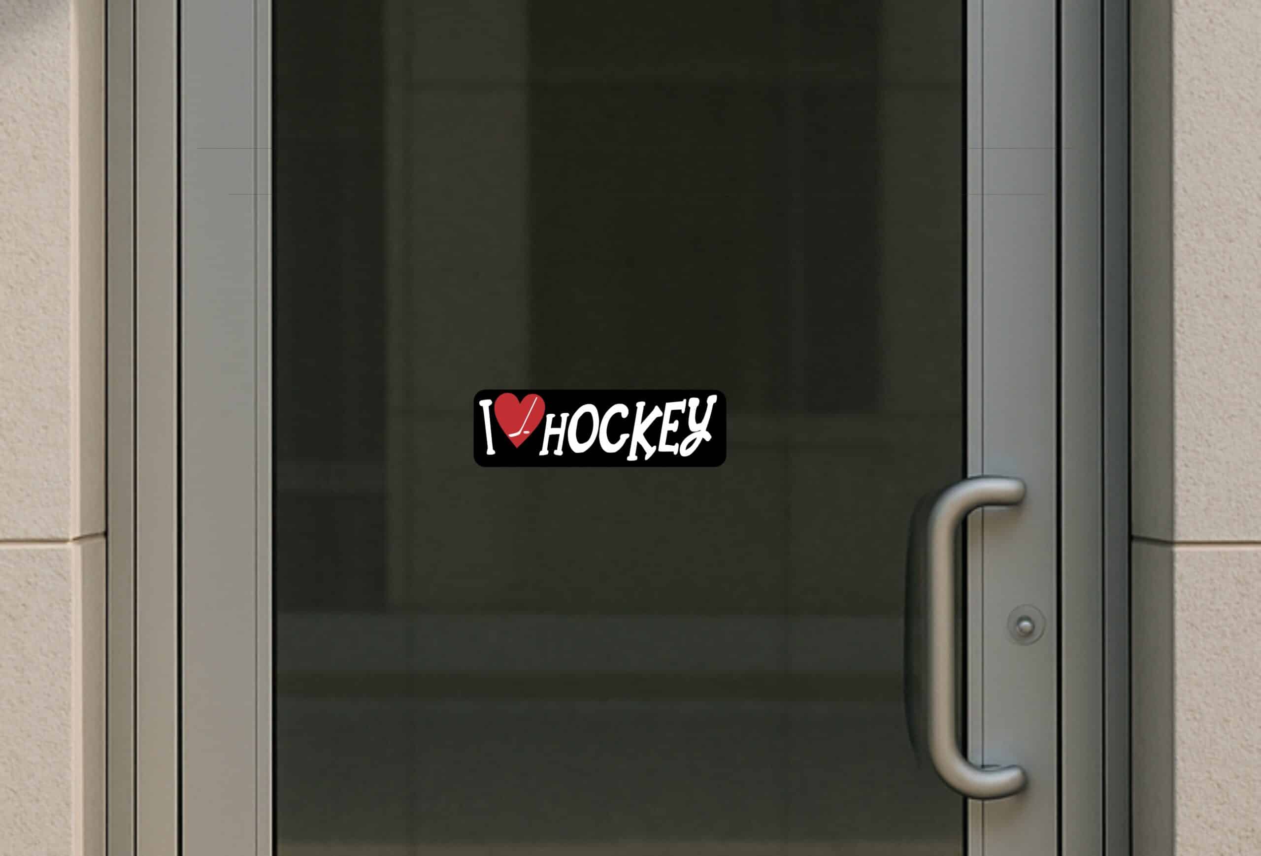 10in x 3in I Love Hockey Bumper Sticker Vinyl Vehicle Sports Decal Sticker