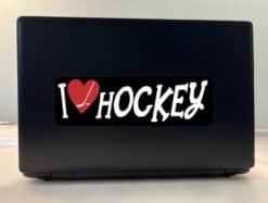 10in x 3in I Love Hockey Bumper Sticker Vinyl Vehicle Sports Decal Sticker