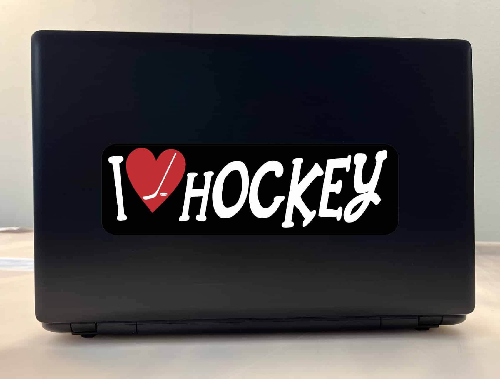 10in x 3in I Love Hockey Bumper Sticker Vinyl Vehicle Sports Decal Sticker