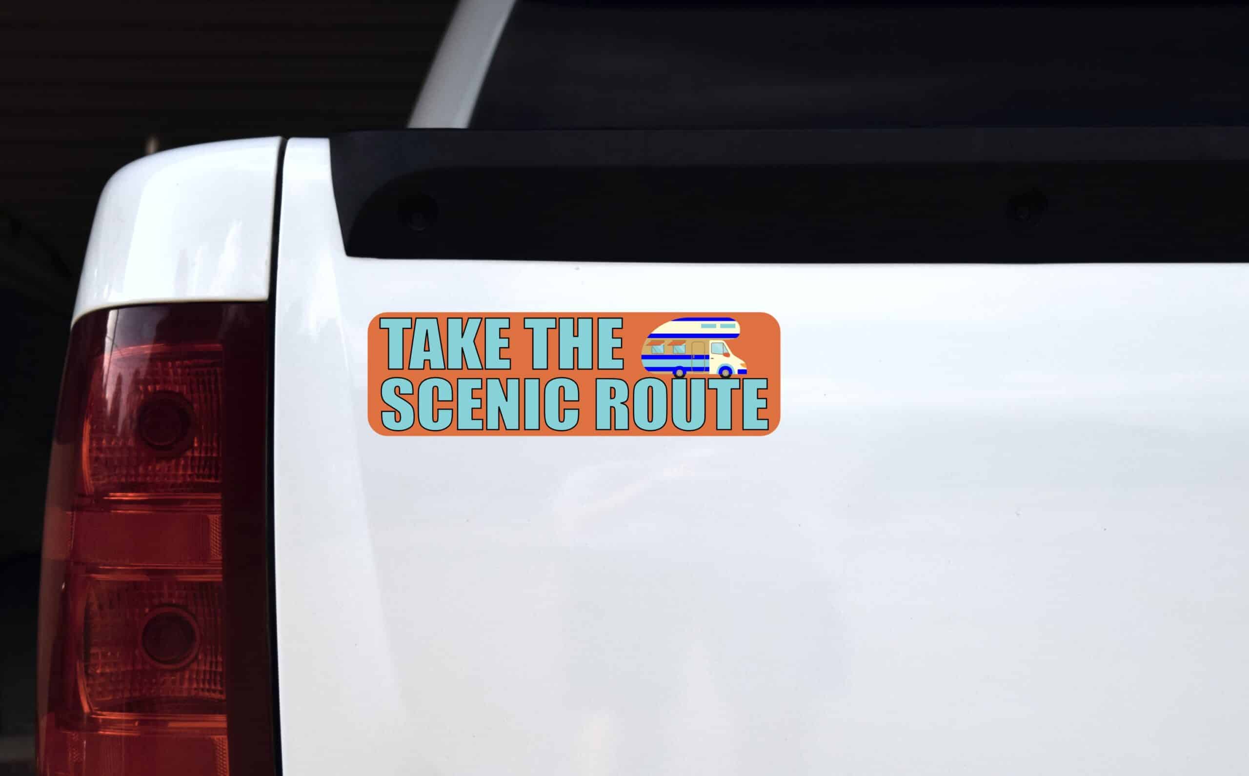 10in x 3in Take The Scenic Route Travel Magnet Magnetic Vehicle Magnets