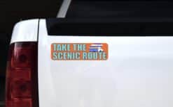 10inx3in Take The Scenic Route Travel Bumper Sticker Vinyl Decal Stickers