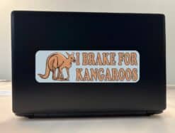 10in x 3in I Brake for Kangaroos Bumper Sticker Vinyl Animal Decal Stickers