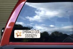 10in x 3in Embrace Our Diversity Bumper Sticker Vinyl Car Decal Stickers