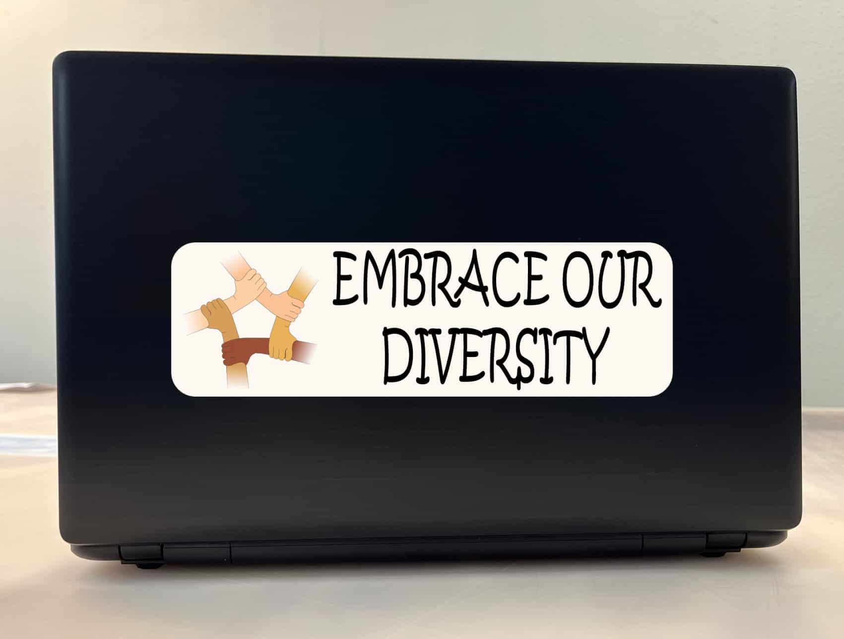 10in x 3in Embrace Our Diversity Bumper Sticker Vinyl Car Decal Stickers