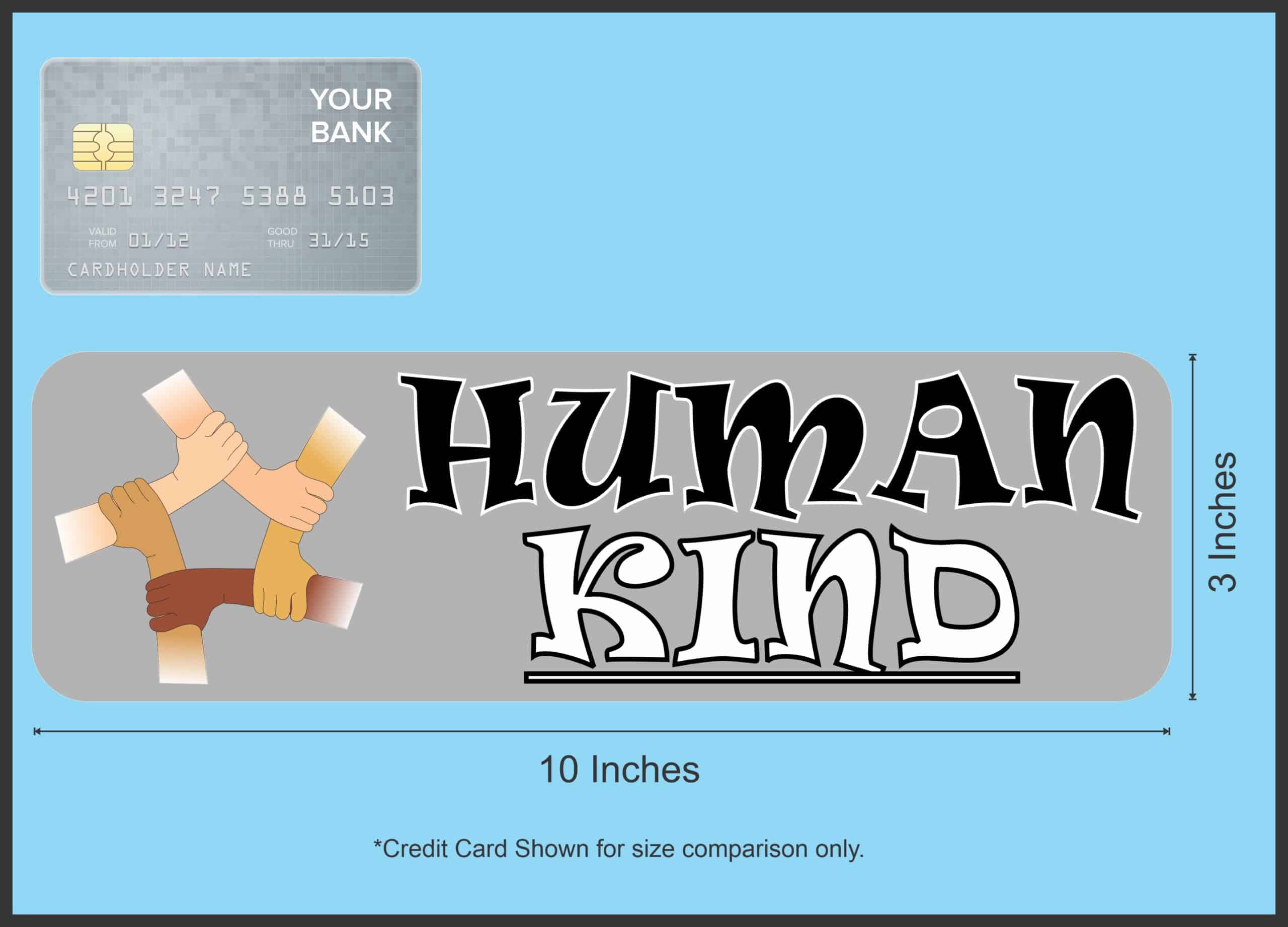 10in x 3in Human Kind Magnet Magnetic Vehicle Bumper Diversity Magnets