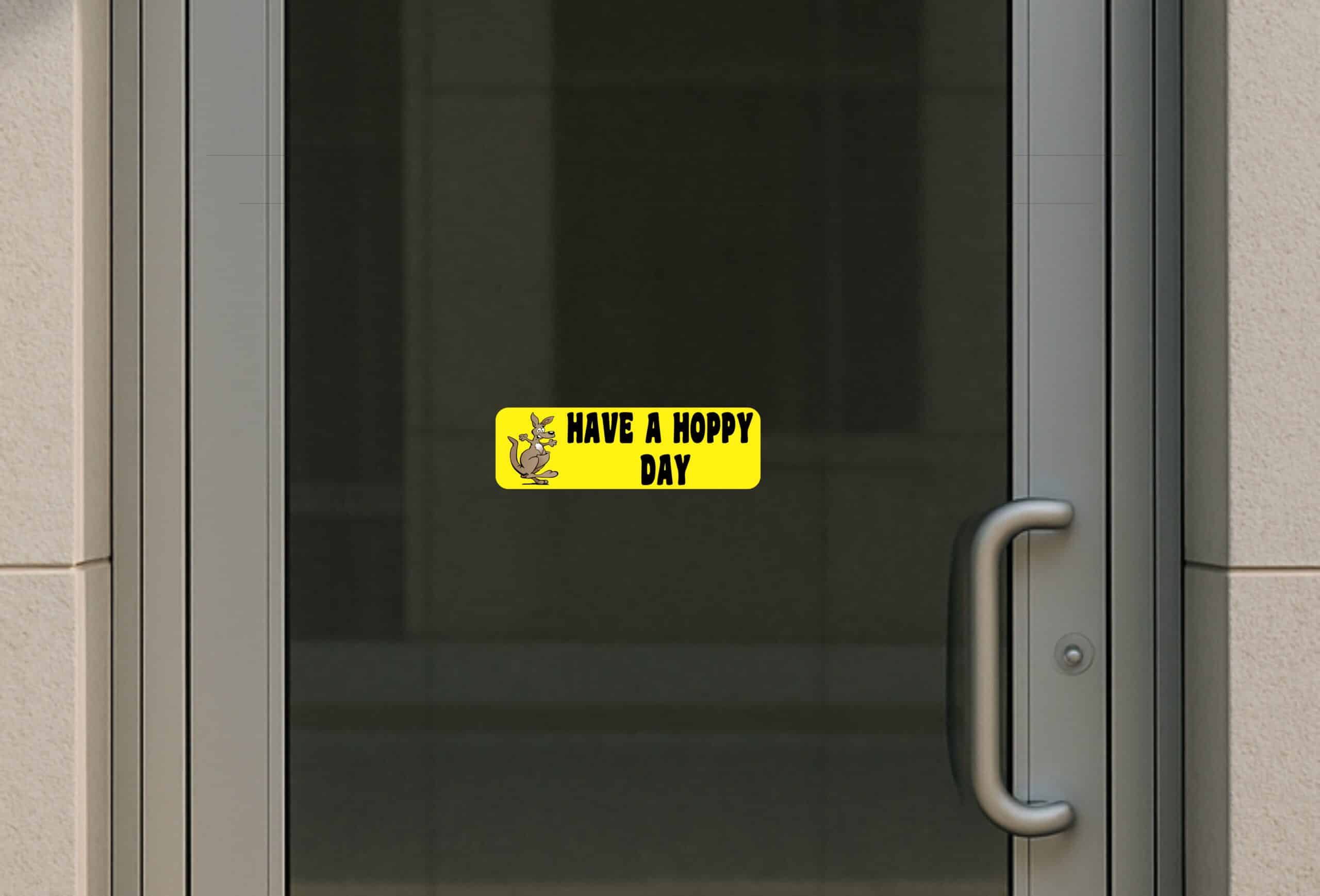 10in x 3in Have a Hoppy Day Bumper Sticker Vinyl Kangaroo Decal Stickers