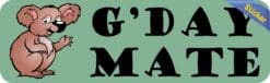 10in x 3in G'Day Mate Koala Bumper Sticker Vinyl Australia Decal Stickers