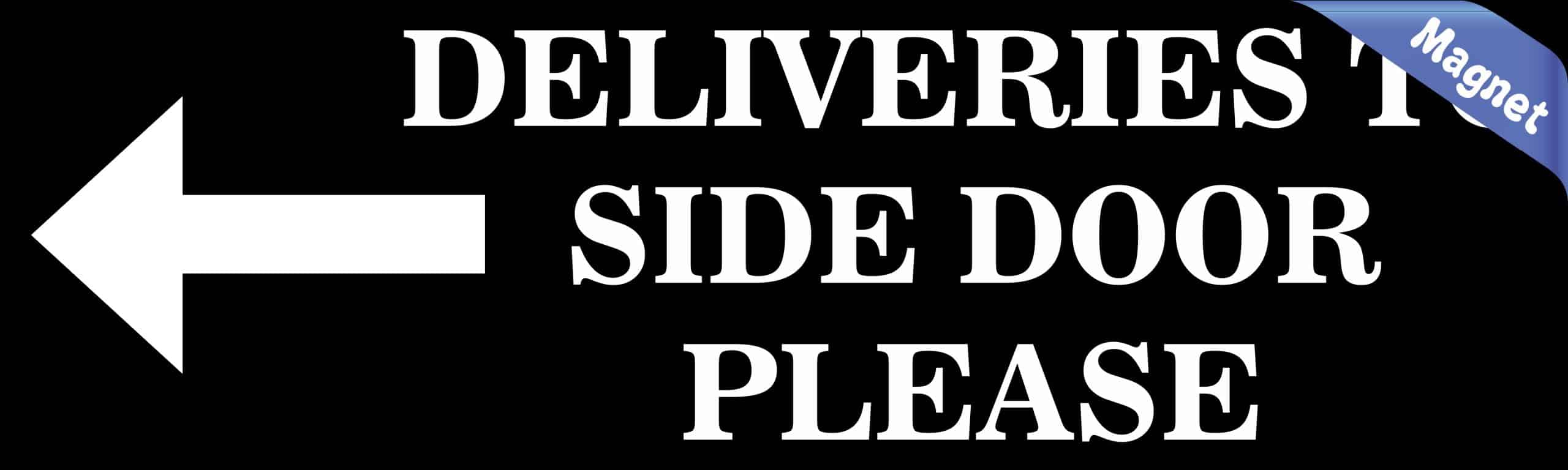 10in x 3in Black Left Deliveries To Side Door Magnet Magnetic Si - Image 2