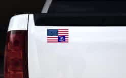 5in X 3in America and Louisiana Flag Sticker Vinyl State Decal Stickers