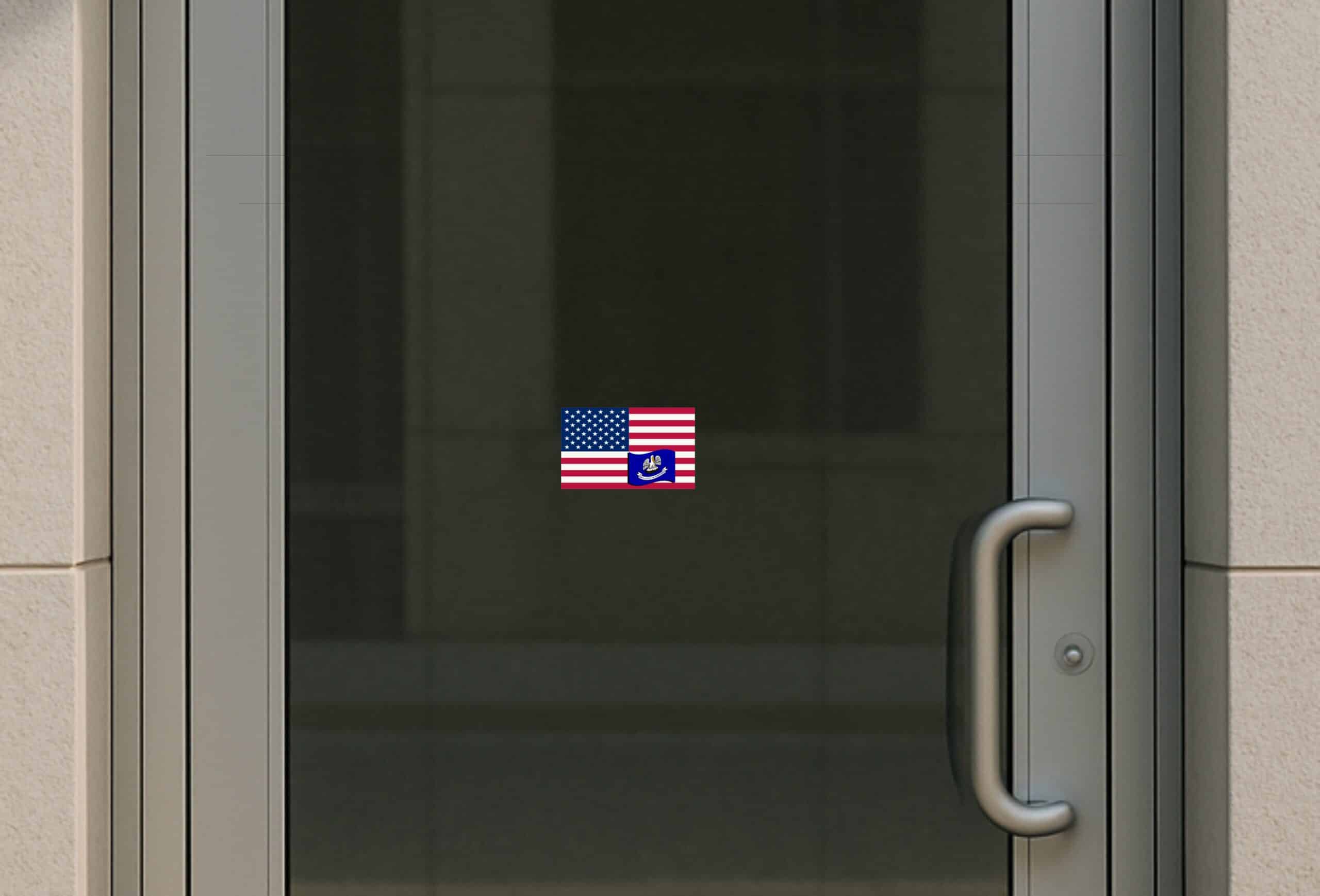 5in X 3in America and Louisiana Flag Sticker Vinyl State Decal Stickers