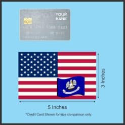5in X 3in America and Louisiana Flag Sticker Vinyl State Decal Stickers