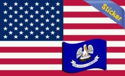 5in X 3in America and Louisiana Flag Sticker Vinyl State Decal Stickers