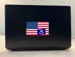 5in X 3in America and Louisiana Flag Sticker Vinyl State Decal Stickers