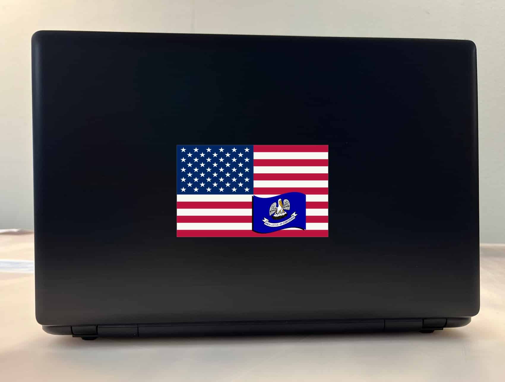 5in X 3in America and Louisiana Flag Sticker Vinyl State Decal Stickers