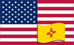 5in x 3in America and New Mexico Flag Magnet Vinyl Magnetic State Flag