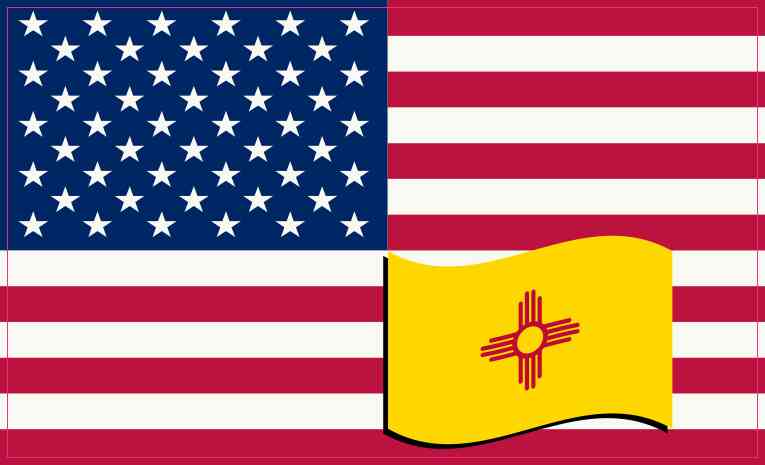 5in x 3in America and New Mexico Flag Magnet Vinyl Magnetic State Flag