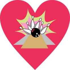 Pink Heart Bowling Sticker