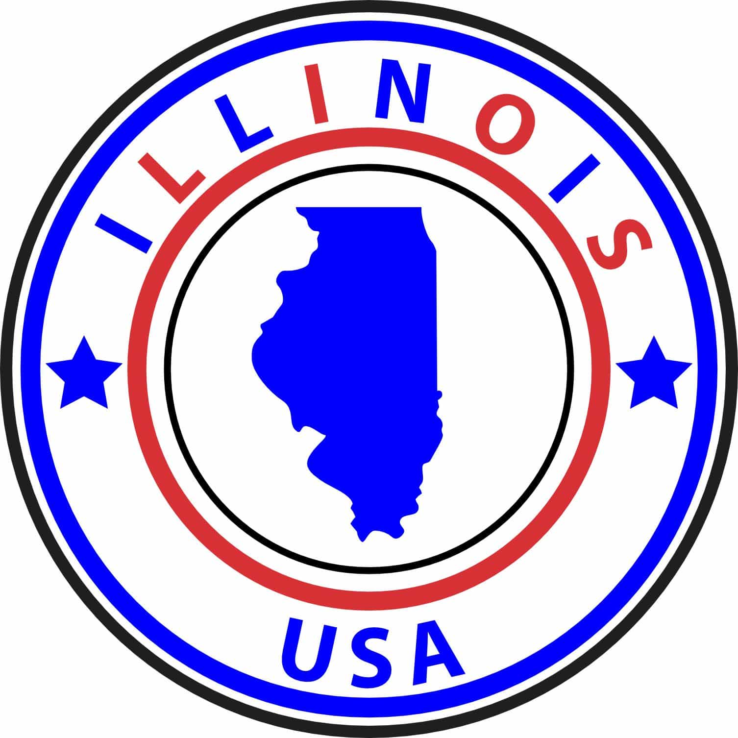 5 x 5 State Circle Illinois Sticker Vinyl Bumper Sticker Sign Hobby Decal