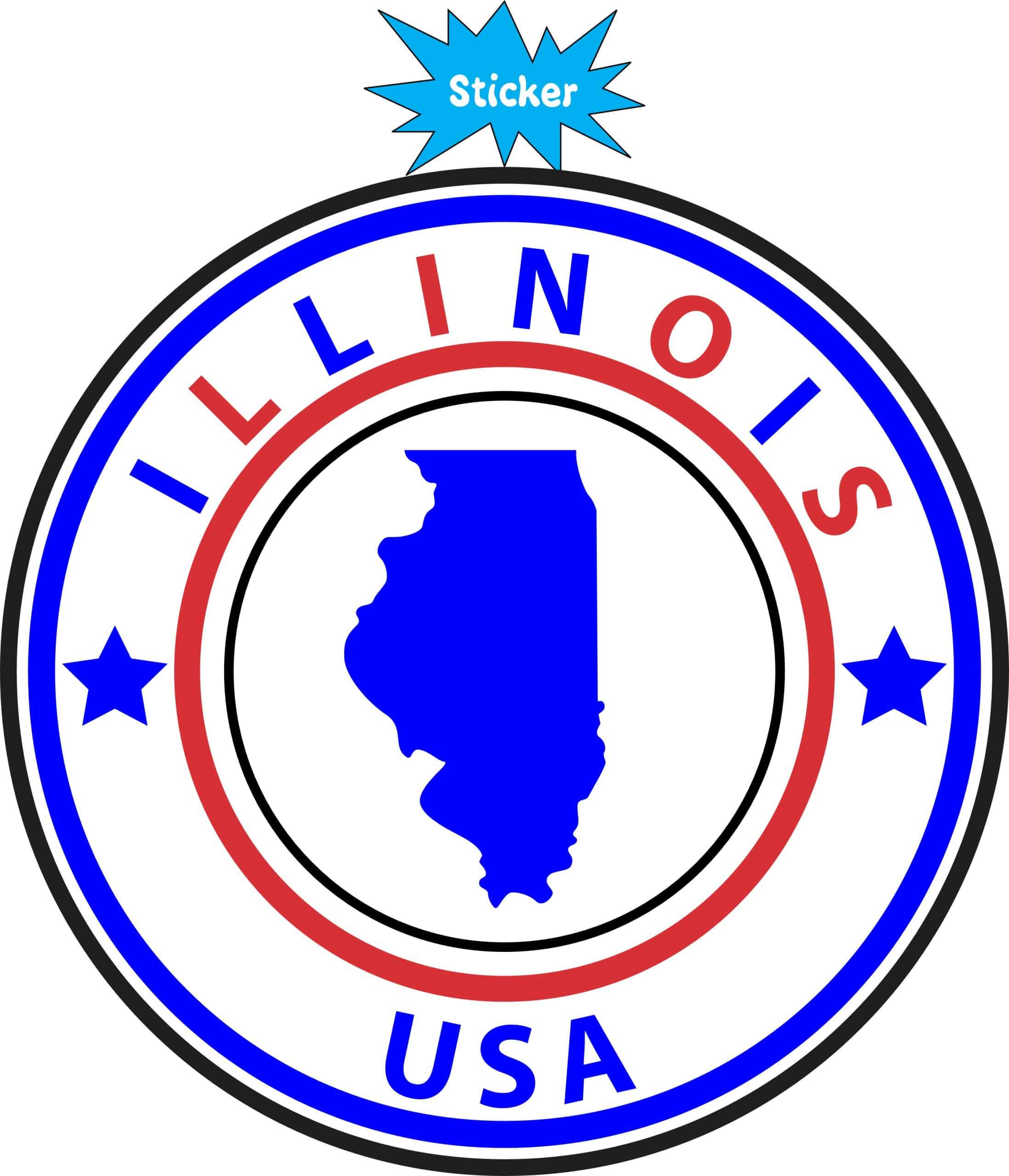 5 x 5 State Circle Illinois Sticker Vinyl Bumper Sticker Sign Hobby Decal - Image 2