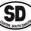 Oval SD Custer South Dakota Sticker