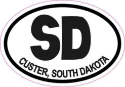 Oval SD Custer South Dakota Sticker