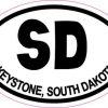 Oval SD Keystone South Dakota Sticker