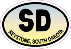 Blue and Yellow Oval SD Keystone South Dakota Sticker