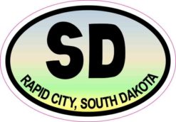 3 x 2 Colored Oval SD Rapid City South Dakota Sticker Travel Hobby Decal
