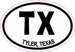Oval TX Tyler Texas Sticker