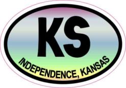 Colorful Oval KS Independence Kansas Sticker