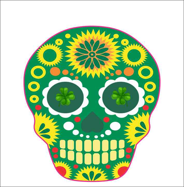 Irish-Themed Skull Sticker