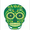 Green Circle Eye Skull Sticker