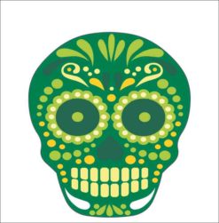 Green Circle Eye Skull Sticker