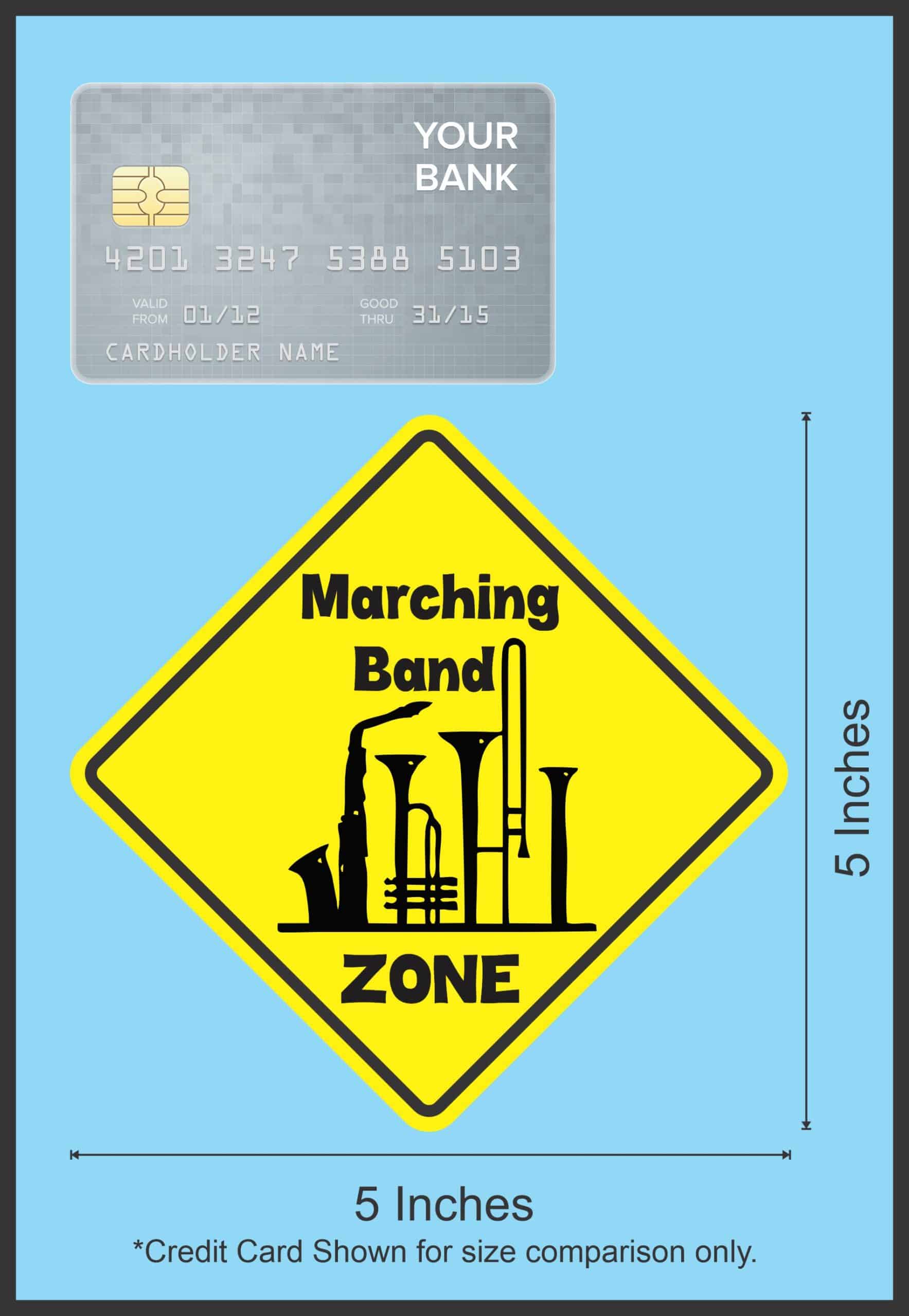 5in x 5in Marching Band Zone Magnet Vinyl Music Sign Magnetic Magnets - Image 4