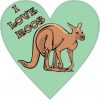 I Love Roos Heart Sticker