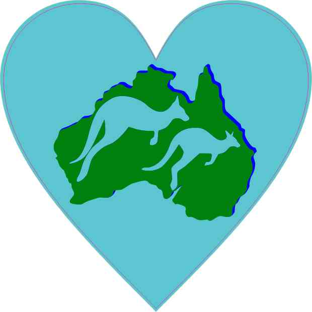 Kangaroo Australia Heart Sticker
