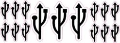 [12x] 1in-[3x] 2in USB Port Stickers