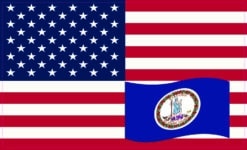 5in x 3in America and Virginia Flag Magnet Vinyl Magnetic  Magnets