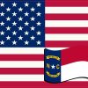 America and North Carolina Flag Sticker