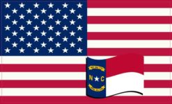 America and North Carolina Flag Sticker