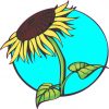 Teal Sunflower Sticker